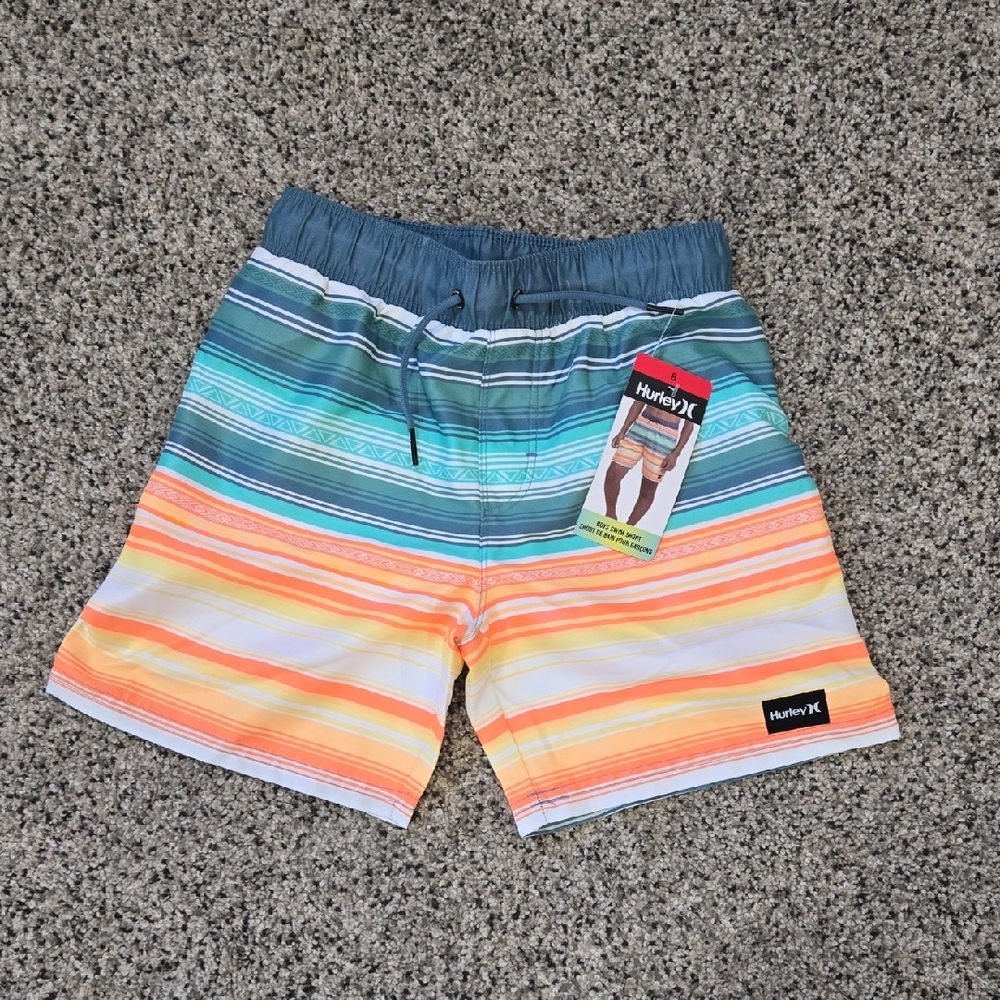 Hurley Boy's Vibrant Striped Swim Shorts